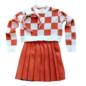 Max Studio Kids Set in Orange and White Checkered
